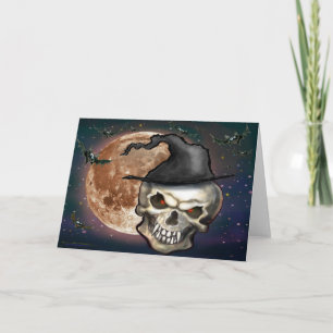 Evil Witchy Skull Card Karte