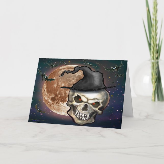 Evil Witchy Skull Card Karte (Vorderseite)