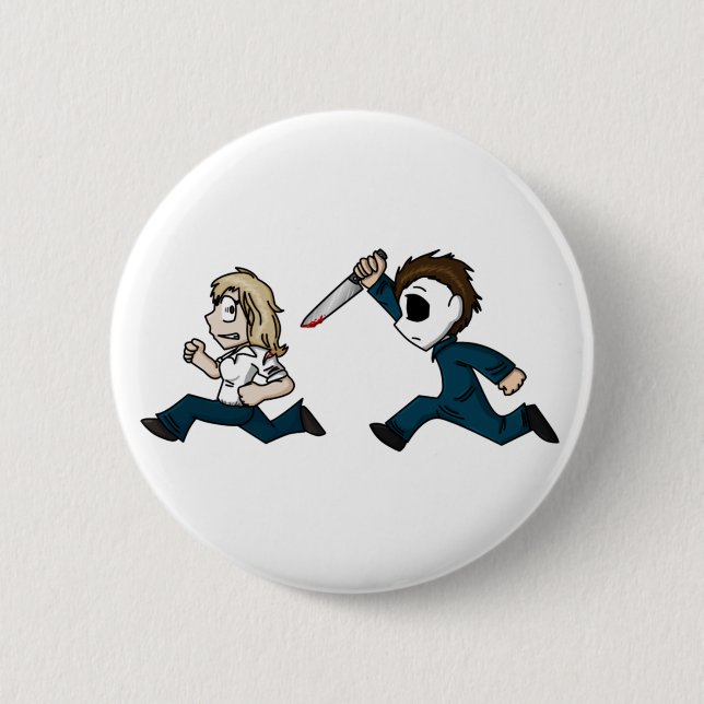Evilontwolegs.com-Karikaturen Button (Vorderseite)