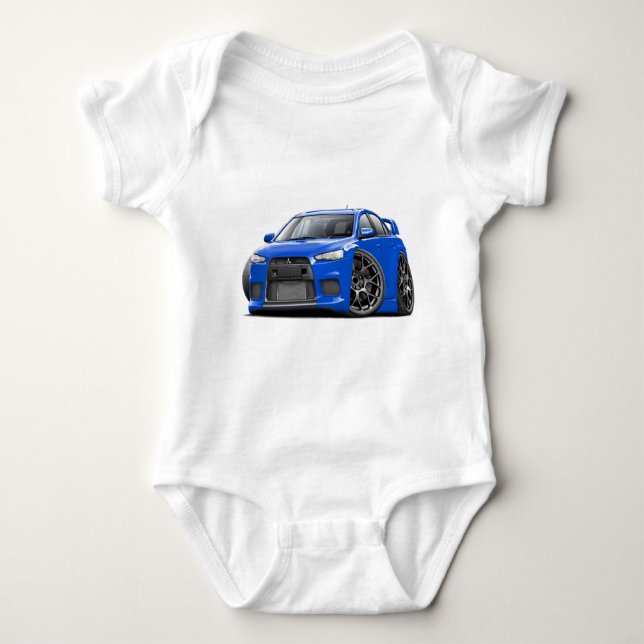 Evo Blau-Auto Baby Strampler (Vorderseite)