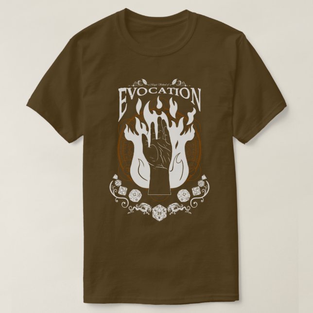Evocation RPG Magic School White T-Shirt (Design vorne)