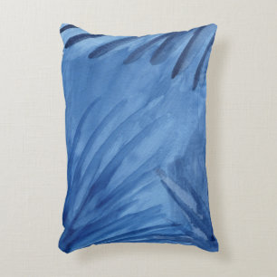 Evocative Abstrakt Blue Rays Aquarellmalerei Zierkissen
