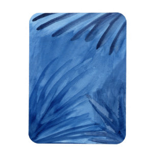 Evocative abstraktes Blau Rays Watercolor-Malerei Magnet