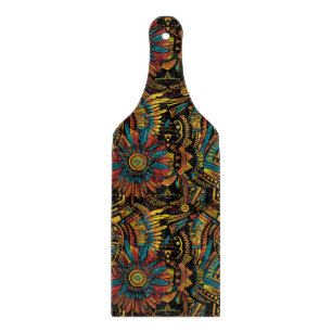 Evocative Cobalt "Aztec Dream" Kitchen Glass Paddl Schneidebrett
