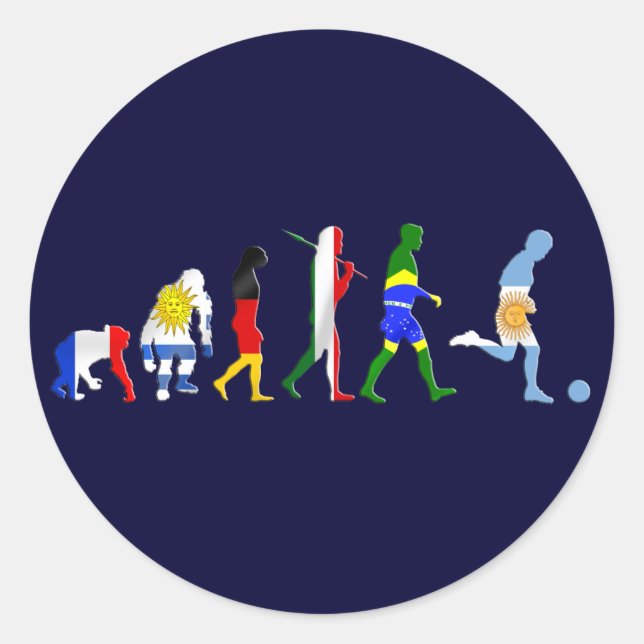 Evolution Argentiniens Fußball-Futbol Runder Aufkleber (Vorderseite)