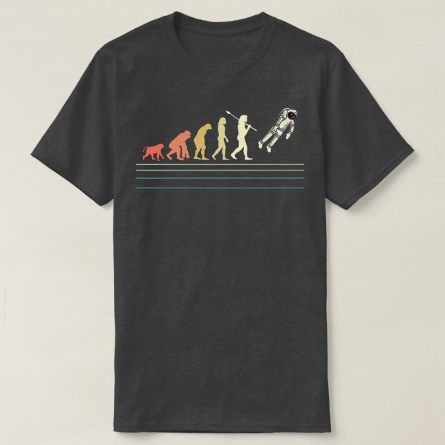 Evolution Astronaut Funny Cosmonaut Moon Landung P T-Shirt (Design vorne)