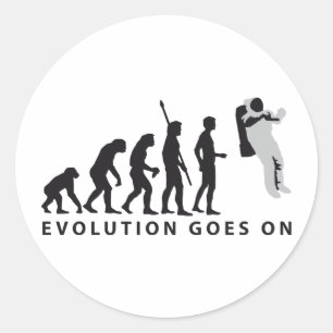 evolution astronaut runder aufkleber