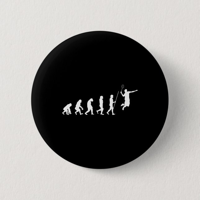 Evolution Badminton Federball Geschenk für Badmint Button (Vorderseite)