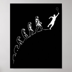 Evolution Badminton Federball Kunst Sport Poster