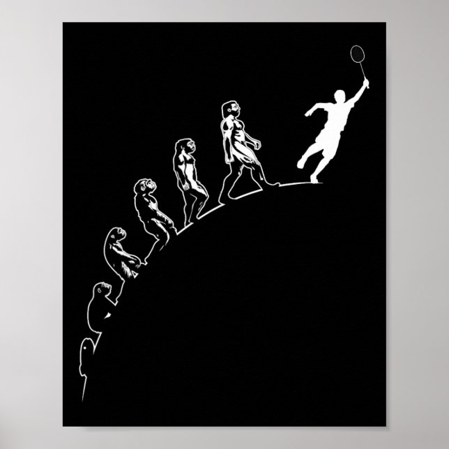 Evolution Badminton Shuttle Art Sports Poster (Vorne)