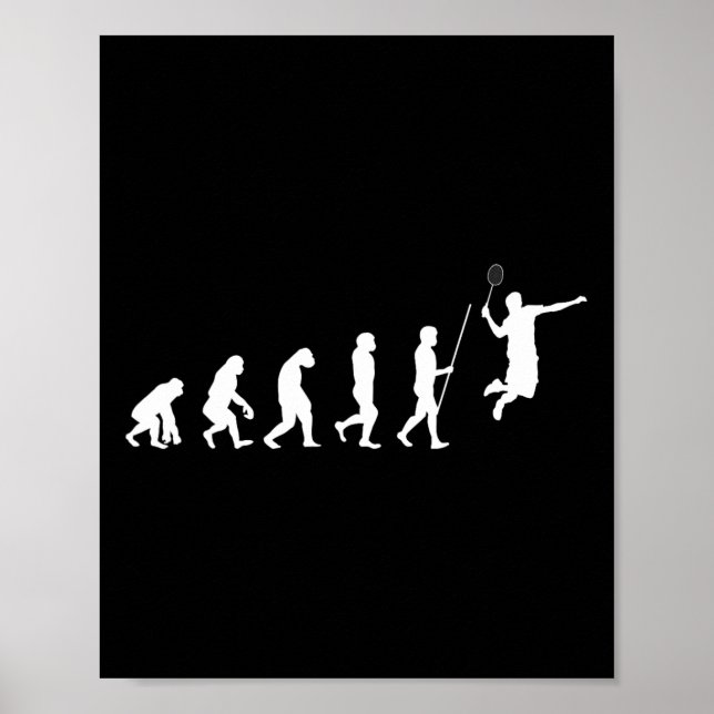 Evolution Badminton Shuttle Badminton Player Gesch Poster (Vorne)
