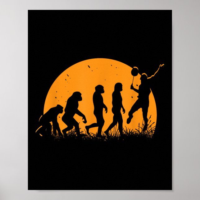 Evolution Badminton Spieler _ Schläger Shuttle Poster (Vorne)