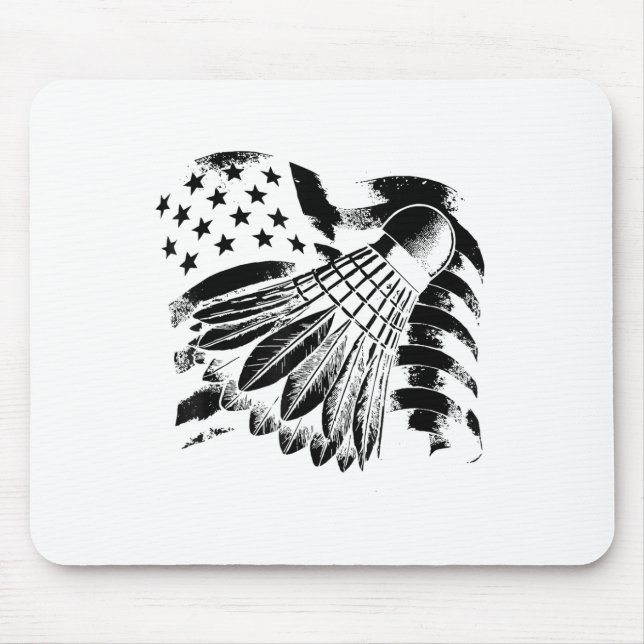 Evolution Badminton Spieler Shuttlecock Schläger  Mousepad (Vorne)