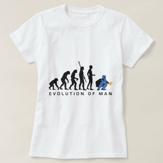 evolution baseball catcher T-Shirt (Design vorne)