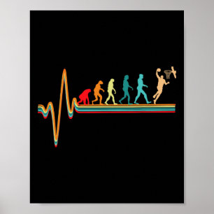 Evolution Basketball Ball Game Heartbeat Poster