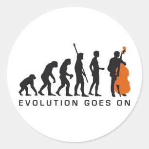 evolution bass runder aufkleber