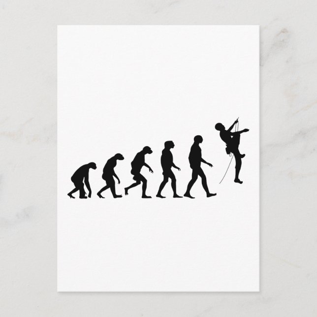 Evolution Bergsteigen Postkarte (Vorderseite)
