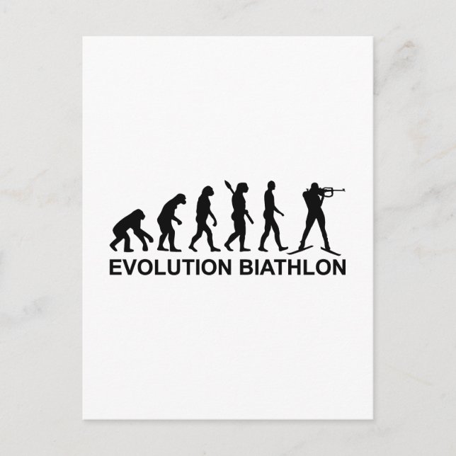 Evolution Biathlon Ski Postkarte (Vorderseite)