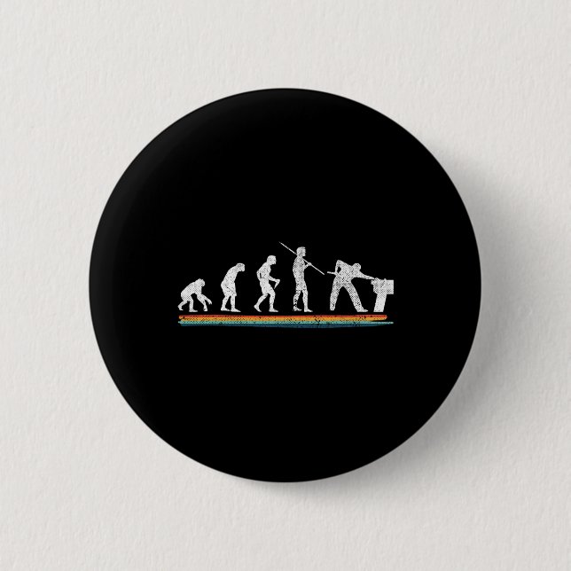 Evolution Billard Lustig Retro  Button (Vorderseite)