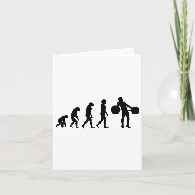 Evolution Bodybuilder Gewichtsheben Karte (Vorderseite)