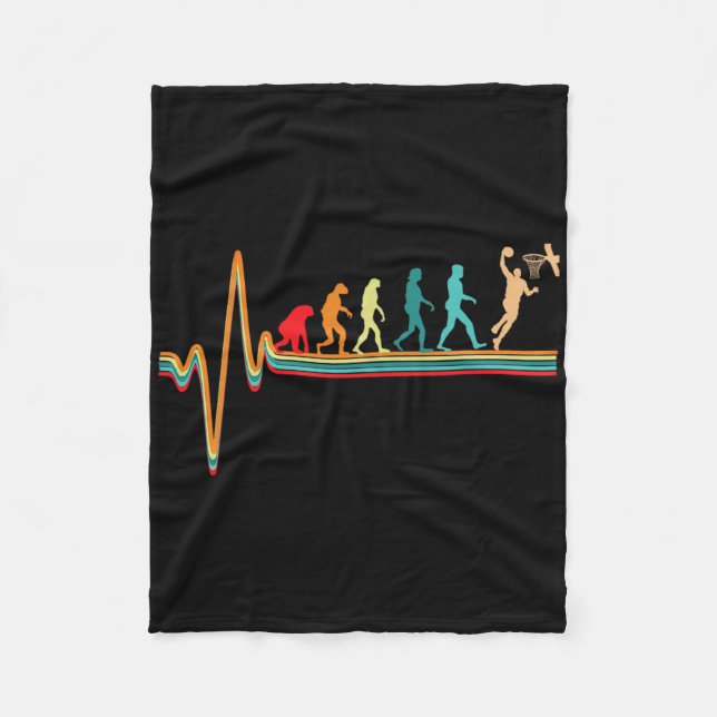 Evolution Bysketbyll Player Byll Game Heartbeat Fleecedecke (Vorderseite)