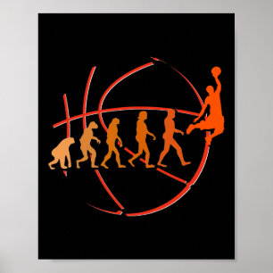 Evolution Bysketbyll Player Byll Game Hoops Poster