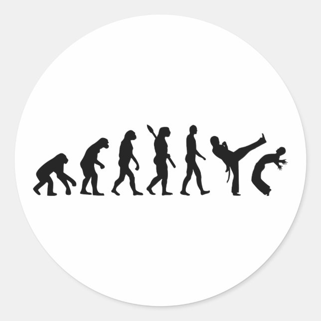Evolution Capoeira Runder Aufkleber (Vorderseite)