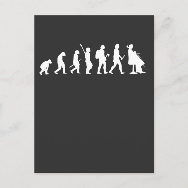 Evolution Cellist Funny Cello Lover Geschenk Postkarte (Vorderseite)