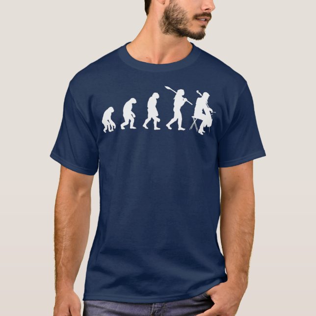 Evolution Cellist Jazz Musician Gift Cello T-Shirt (Vorderseite)
