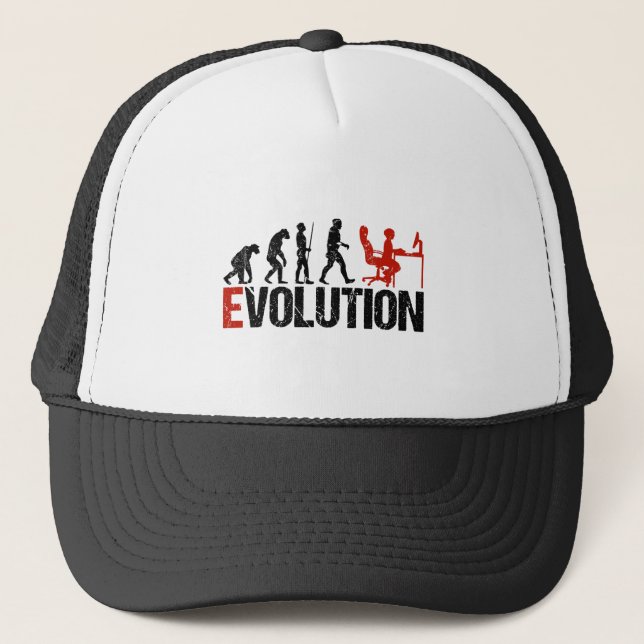 Evolution Computer Nerd Geek Humor Funny Truckerkappe (Vorderseite)