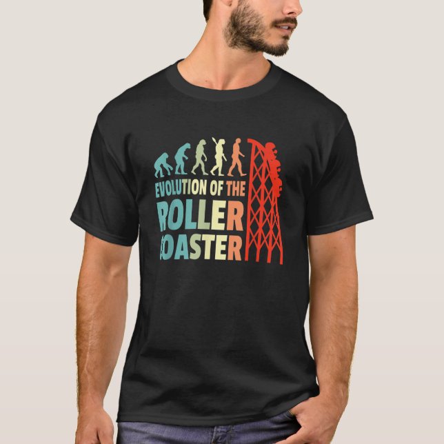 Evolution der Achterbahn Lustiger Achterbahn-Fan T-Shirt (Vorderseite)