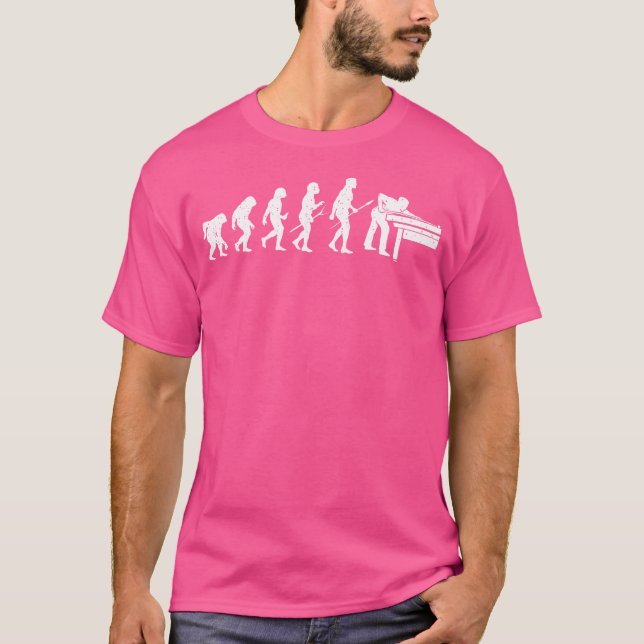 Evolution der Billard Game Pool Player Sportlov T-Shirt (Vorderseite)