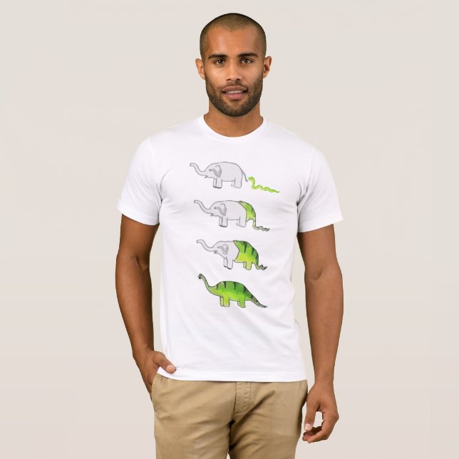 Evolution der Elefanten zu den Dinosauriern T-Shirt (Vorne ganz)