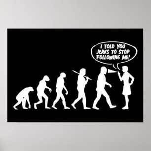 Evolution der Frauen-Pfefferspray - Lustiger Femin Poster