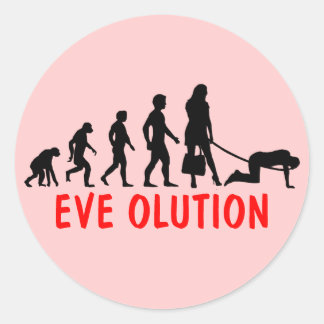 Evolution der Frauen Runder Aufkleber