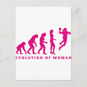 Evolution der Handballfrau Postkarte