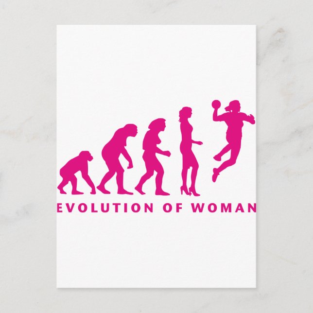 Evolution der Handballfrau Postkarte (Vorderseite)