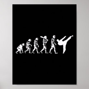 Evolution der Karate-Kampfsportarten Kickboxen Tae Poster