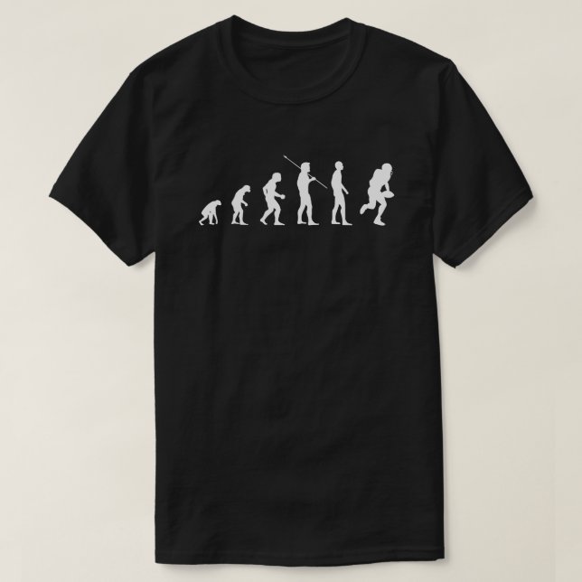 Evolution der Menschheit ・ Funny American Football T-Shirt (Design vorne)
