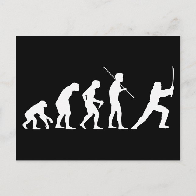 Evolution der Ninja - von Mensch zu Ninja Postkarte (Vorderseite)