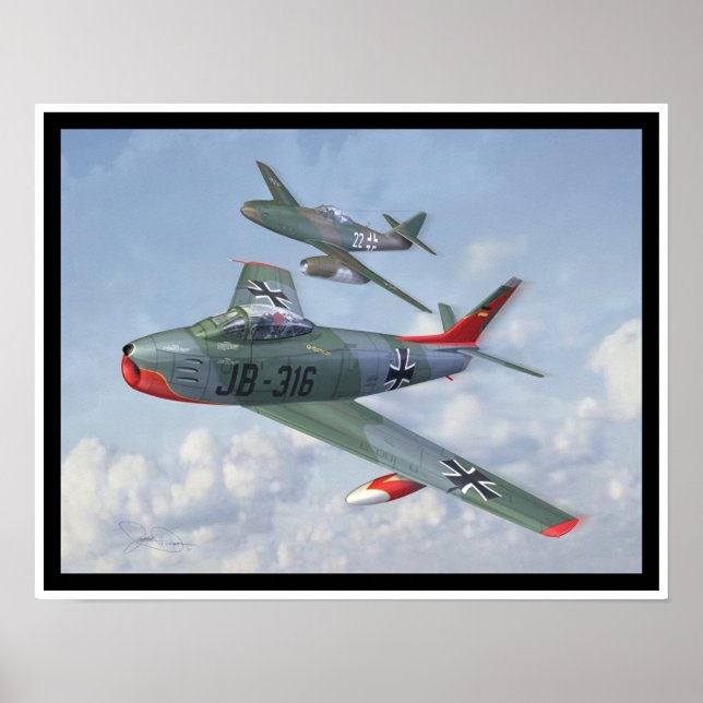 Evolution der Rasse: F-86 & Me 262 in Bildung Poster (Vorne)