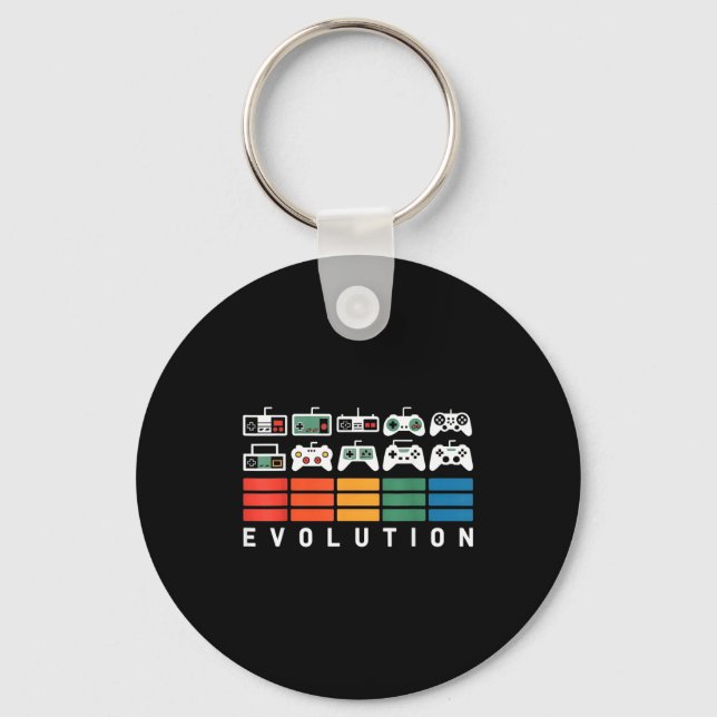 Evolution der Videospielcontroller 80er 90er Retro Schlüsselanhänger (Vorderseite)