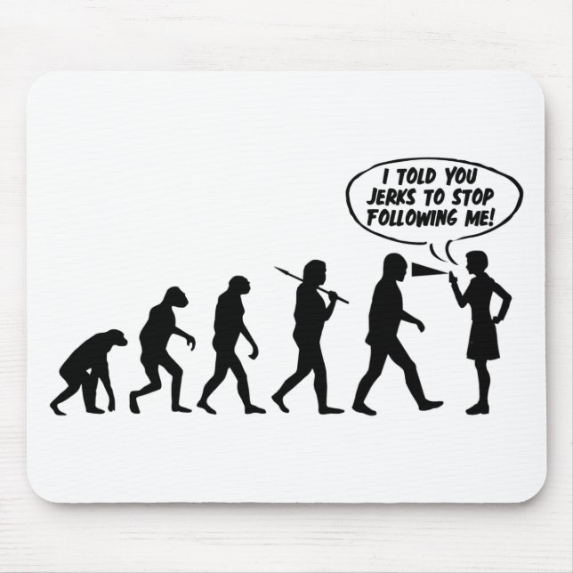 Evolution der weiblichen Pfefferspray - Funny Femi Mousepad (Vorne)