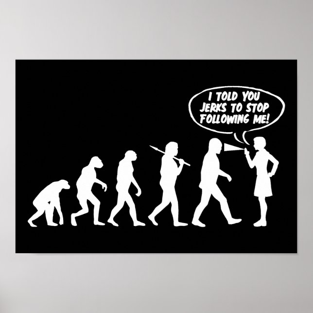 Evolution der weiblichen Pfefferspray - Funny Femi Poster (Vorne)