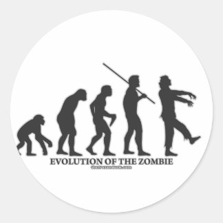 Evolution der Zombie Runder Aufkleber