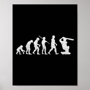 Evolution des Cricket-T-Shirts Lustiges Clic Welt Poster
