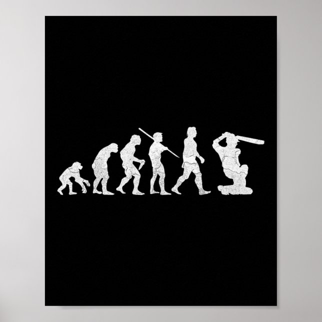 Evolution des Cricket-T-Shirts Lustiges Clic Welt  Poster (Vorne)