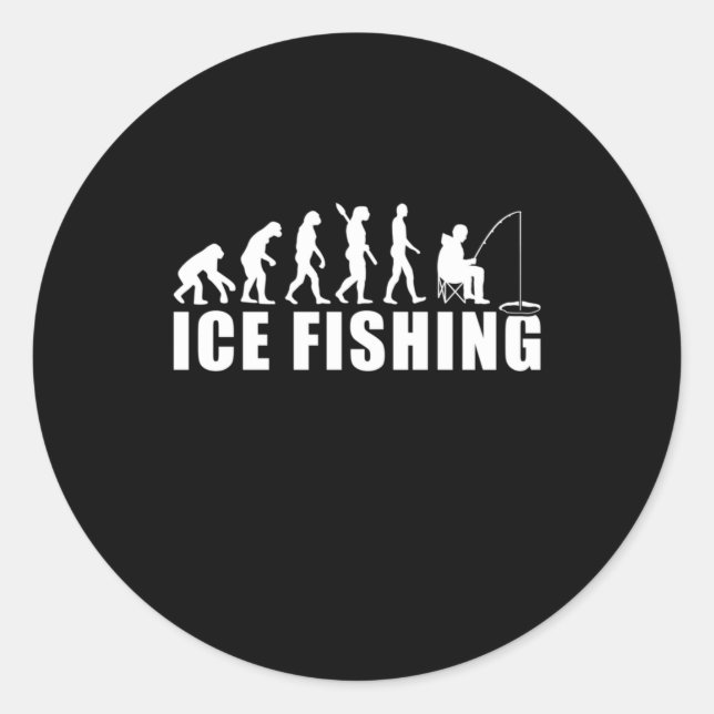 Evolution des Eisfischfangs Runder Aufkleber (Vorderseite)