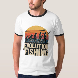 Evolution des Fischens - Retro-Fischer-Sonnenunter T-Shirt