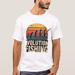 Evolution des Fischens - Retro-Fischer-Sonnenunter T-Shirt